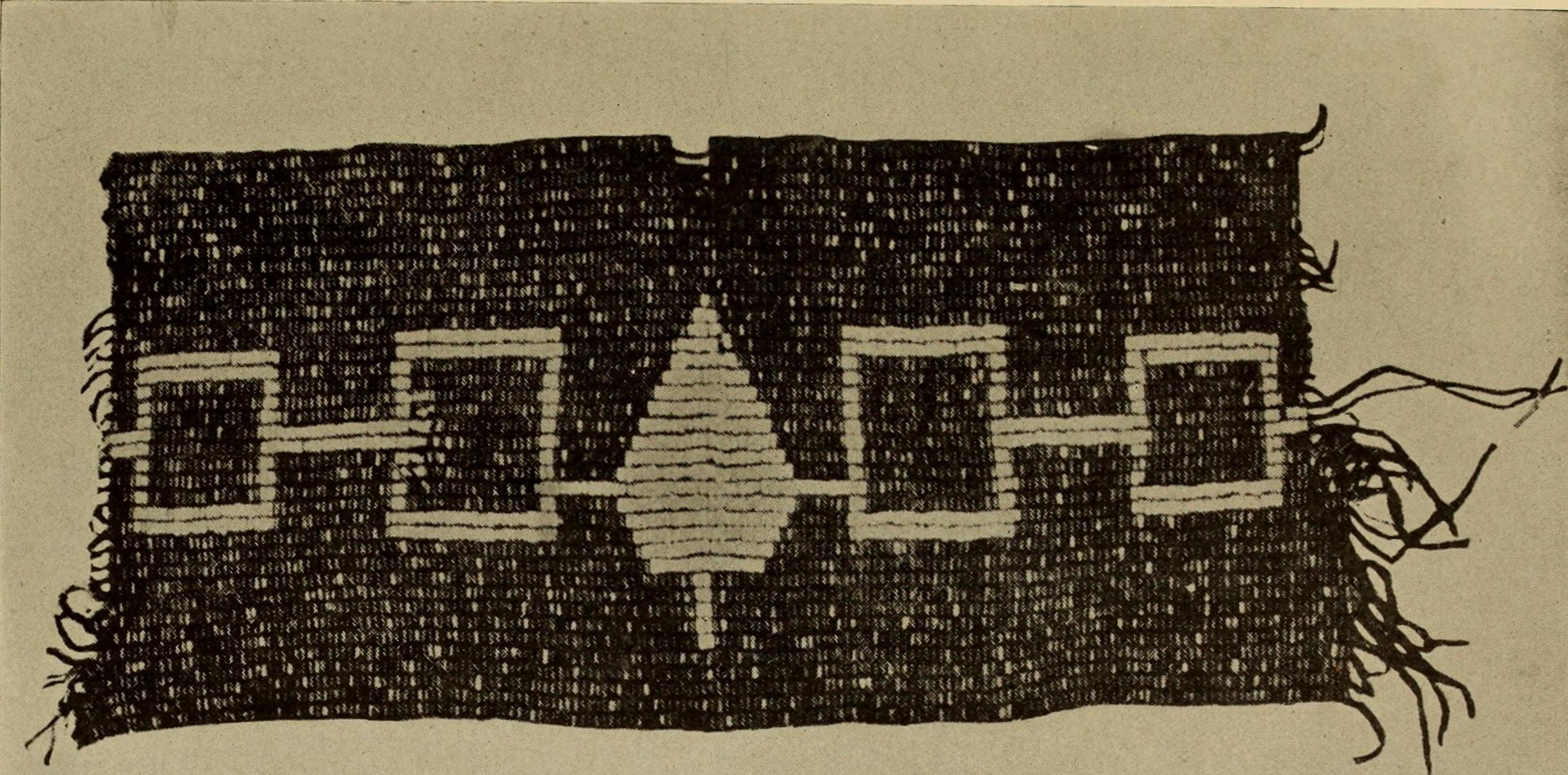 The Hiawatha belt: five squares connected by a line, representing the five founding nations of the Haudenosaunee Confederacy.